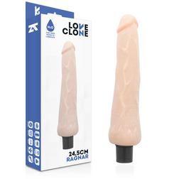 Gode vibrant fin autolubrifiant 24,5 cm peau — Ragnar — vue de face