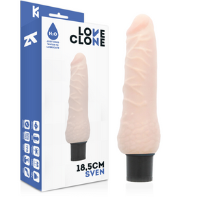 Vibromasseur réaliste Loveclone Sven 18 cm couleur chair devant sa boîte