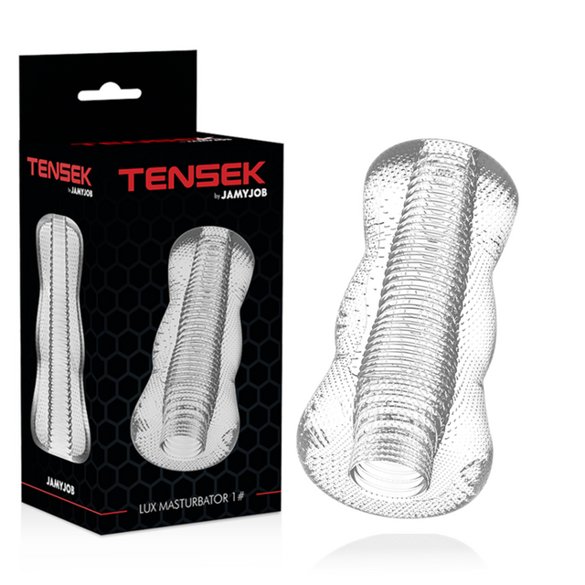 Jamyjob Tensek 1 extreme masturbator with intense texture in transparent TPE, front view