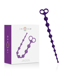 Plug anal Chapelet anal silicone violet 10 boules 34 cm pour homme