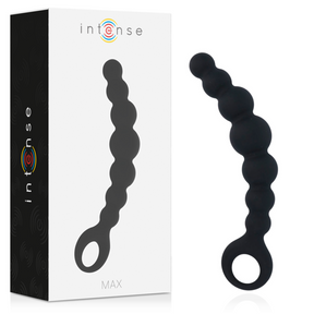 Chapelet anal modèle Max en Silicone noir 18.5 cm pour le plaisir intime.