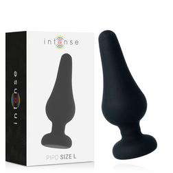Plug anal Intense Anal Toys conique silicone 13 cm — Pipo L en Silicone noir 13.0 cm vu de face