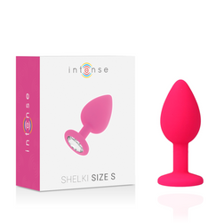 Plug anal Shelki S fuchsia en silicone médical, 7,2 cm.