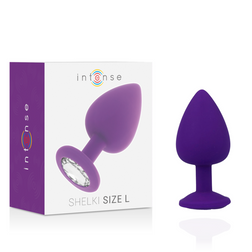 Plug anal Intense Anal Toys silicone bijou 9,2 cm lilas — Shelki L en Silicone violet 9.2 cm vu de face
