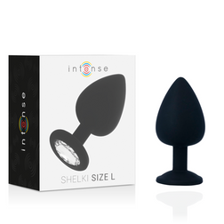 Plug anal modèle Shelki L noir en Silicone médical noir 9.2 cm pour le plaisir intime.