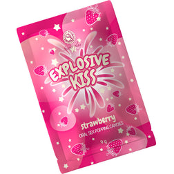 Sucre pétillant pour sexe oral fraise, sachet 9 g — Explosive Kiss
