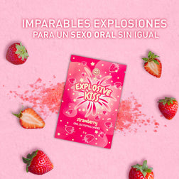 Sucre pétillant pour sexe oral fraise, sachet 9 g — Explosive Kiss