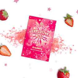 Sucre pétillant pour sexe oral fraise, sachet 9 g — Explosive Kiss
