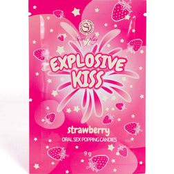 Sucre pétillant pour sexe oral fraise, sachet 9 g — Explosive Kiss