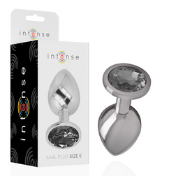 Plug anal modèle Crystal S en Aluminium noir 7.0 cm pour le plaisir intime.