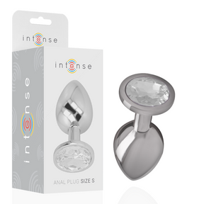 INTENSE PLUG ANAL EN METAL ALUMINIUM AVEC CRISTAL DARGENT TAILLE S
