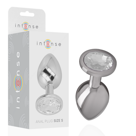 INTENSE PLUG ANAL EN METAL ALUMINIUM AVEC CRISTAL DARGENT TAILLE S