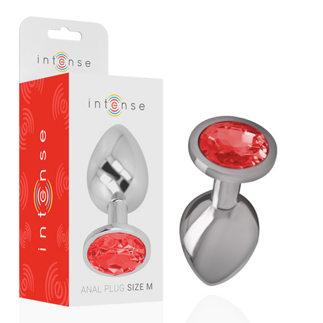 INTENSE PLUG ANAL EN METAL AVEC CRISTAL ROUGE TAILLE M