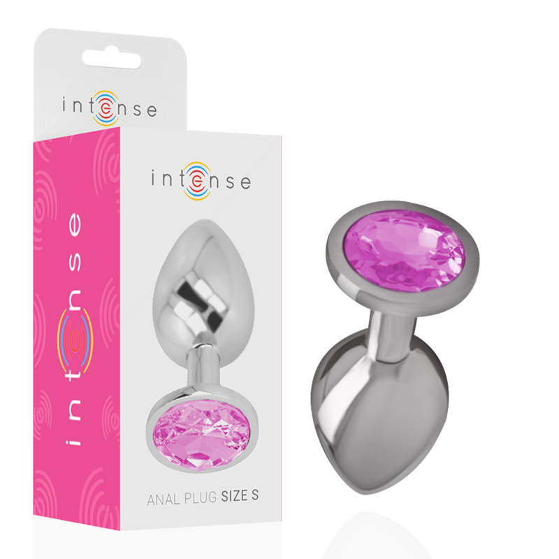 INTENSE PLUG ANAL EN METAL ALUMINIUM AVEC CRISTAL ROSE TAILLE S