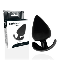 Plug anal de la marque Addicted Toys modèle dual density 9,5 cm base ancre en Silicone noir 9.5 cm pour le plaisir intime.