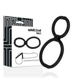 Cockring Addicted Toys, verstellbarer Doppelring in 8-Form, aus Silikon, Vorderansicht