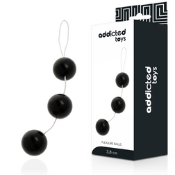 Chapelet anal trois boules noires rigides avec emballage