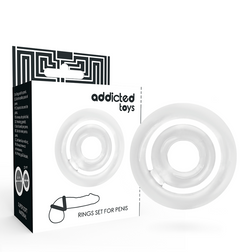 Cockring de la marque Addicted Toys modèle Potenz en Silicone transparent pour le plaisir intime.