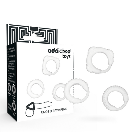 Set 3 cockrings silicone transparent multi-tailles — C-Ring · Addicted Toys · Cockrings silicone