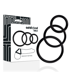 Cockring Addicted Toys Set 3 s extensibles — Potenz en TPE vu de face