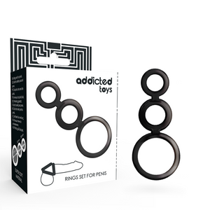 Kit 3 cockrings silicone fumé progressifs · Addicted Toys · Cockrings silicone