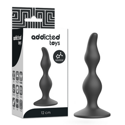 Stimulateur prostate Addicted Toys Plug ondulé prostate 3 renflements 12 cm en Silicone 12.0 cm vu de face