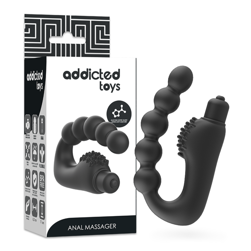 Stimulateur prostatique vibrant 5 boules silicone · Addicted Toys · Plugs Vibrants