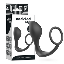 Plug anal Addicted Toys avec cockring intégré silicone en Silicone 15.0 cm vu de face