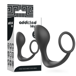 Plug anal Addicted Toys avec cockring intégré silicone en Silicone 15.0 cm vu de face