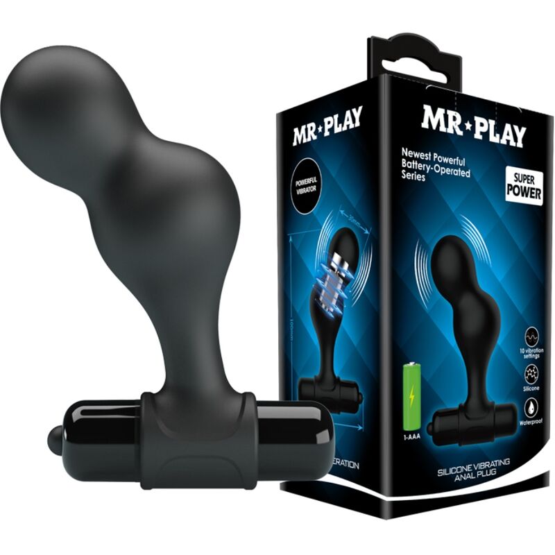 MR PLAY PLUG ANAL VIBRATEUR EN SILICONE NOIR