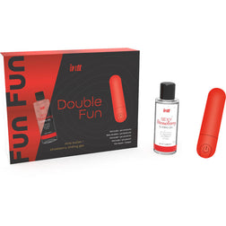 Mini-Vibrator-Set mit 10 Modi + Erdbeer-Gleitgel 50 ml – Double Fun