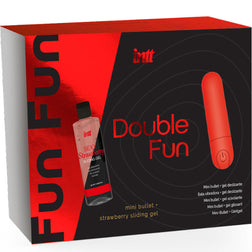 Mini-Vibrator-Set mit 10 Modi + Erdbeer-Gleitgel 50 ml – Double Fun – Ansicht 2