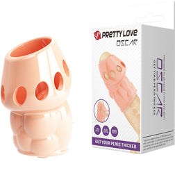 Gaine pénis Gaine pénienne courte stimulation gland XXL — Oscar en TPR peau vu de face
