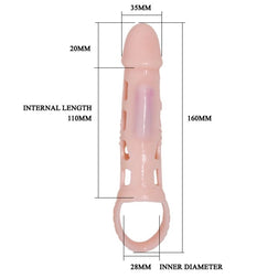 PRETTY LOVE HOUSSE DEXTENSION DE PENIS HARRISON AVEC VIBRATION ET SANGLE 135 CM