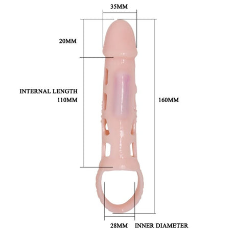 PRETTY LOVE HOUSSE DEXTENSION DE PENIS HARRISON AVEC VIBRATION ET SANGLE 135 CM