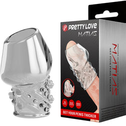 Gaine pénis Gaine pénienne courte stimulante transparente — Matias en TPR transparent vu de face