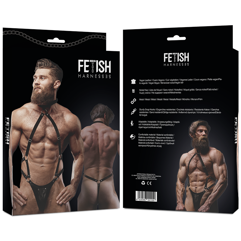 FETISH SUBMISSIVE ATTITUDE HARNAIS JOCK STRAP EN CUIR ECOLOGIQUE POUR HOMMES