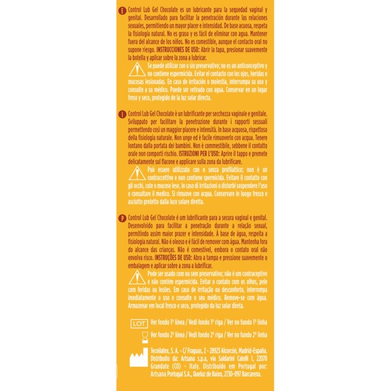 Lubrifiant aromatisé chocolat 75 ml — vue de profil