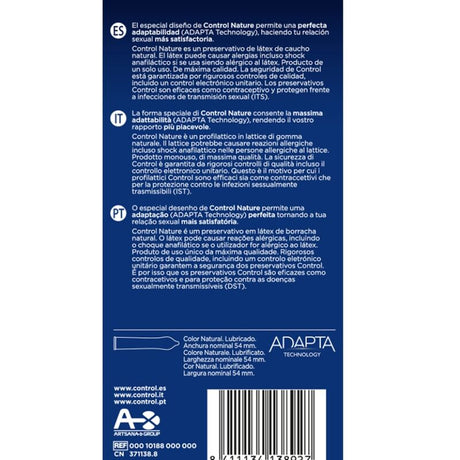 CONTROL PRESERVATIFS ADAPTA NATURE 6 UNITES