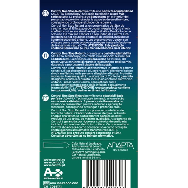 Préservatifs retardants benzocaïne × 12 — emballage