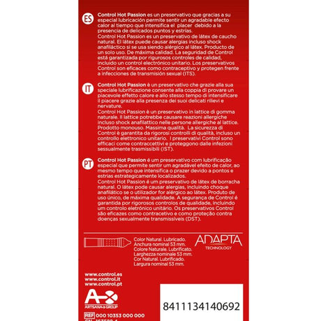 CONTROL EFFET RECHAUFFANT HOT PASSION 10 UNITES