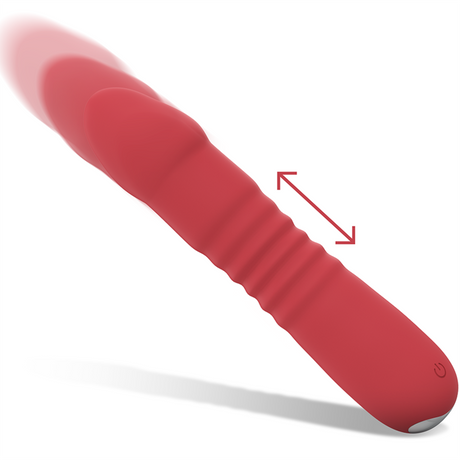 Vibrateur silicone va-et-vient automatique USB 17 cm — vue détaillée