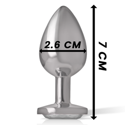 INTENSE ALUMINUM METAL ANAL PLUG WHITE HEART SIZE S