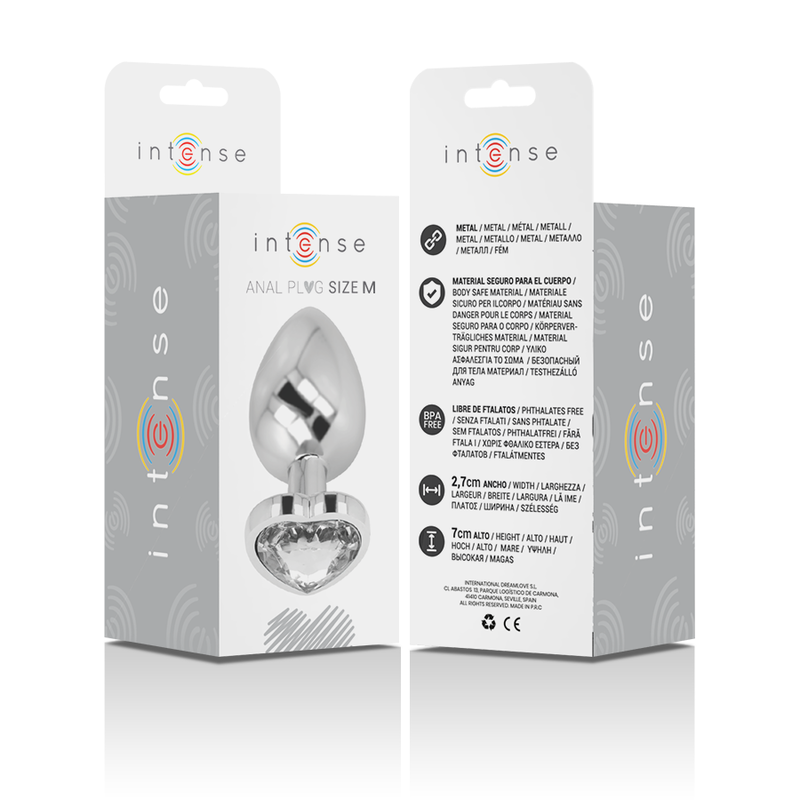 INTENSE PLUG ANAL METAL ALUMINIUM COEUR BLANC TAILLE M