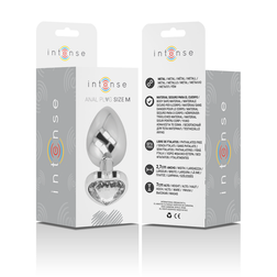 INTENSE PLUG ANAL METAL ALUMINIUM COEUR BLANC TAILLE M