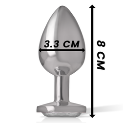 INTENSE PLUG ANAL METAL ALUMINIUM COEUR BLANC TAILLE M