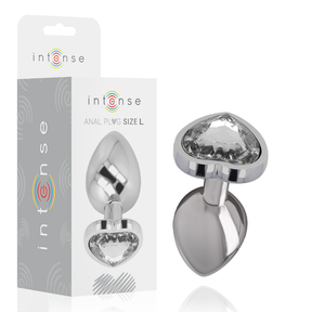 INTENSE PLUG ANAL METAL ALUMINIUM COEUR BLANC TAILLE L