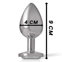 INTENSE PLUG ANAL METAL ALUMINIUM COEUR BLANC TAILLE L