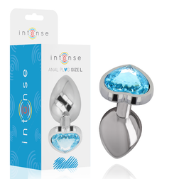 Plug anal modèle Taille L en Aluminium bleu 9.0 cm pour le plaisir intime.
