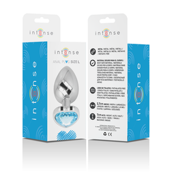 INTENSE PLUG ANAL METAL ALUMINIUM COEUR BLEU TAILLE L